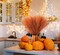 Orange Faux Pampas Grass Decor 17.7 Inch 6 PCS, Burnt Orange Artificial Pampas Grass Stems, Fall Boho Vase Fillers, Wedding Table Centerpieces, Rust Pampas Floral Arrangement for Home Decor